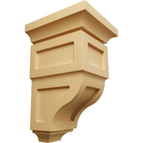Ekena Millwork 3 1/2"W x 3 3/4"D x 6"H Mini Reyes Wood Corbel, Alder CORW03X03X06RYAL - main